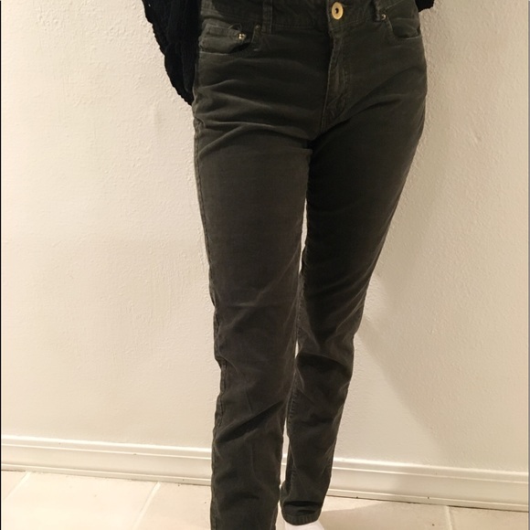 Corduroy dark green skinny pants size 8